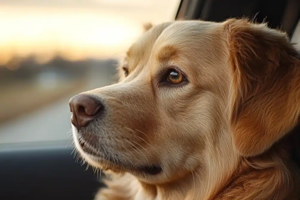 Hund in Auto Transport